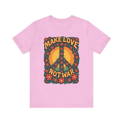 Pink Retro Peace Sign T-Shirt ideal for casual and activist wear