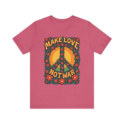 Pink Retro Peace Sign T-Shirt featuring a floral design for casual and activist wear
