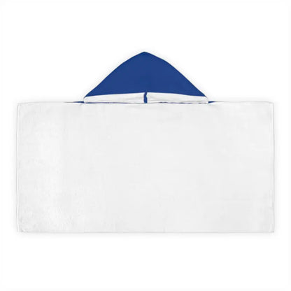 White hooded towel with blue trim in Fun Dinosaur Youth Hooded Towel for kids