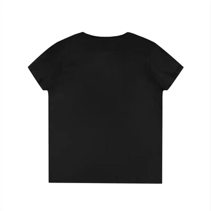 Black short-sleeved Gansett Design Retro Sunrise V Neck T-shirt for women
