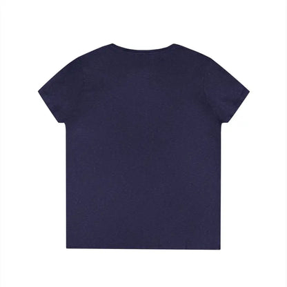 Navy blue Gansett Design Retro Sunrise V Neck T Shirt for Women displayed prominently