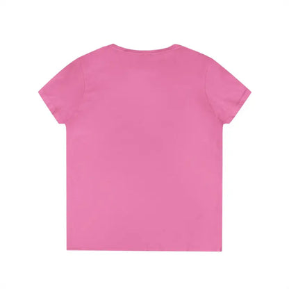 Pink short-sleeved Gansett Design Retro Sunrise V Neck T-shirt for Women
