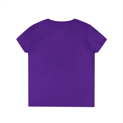 Purple short-sleeved Gansett Design Retro Sunrise V Neck T-Shirt for women
