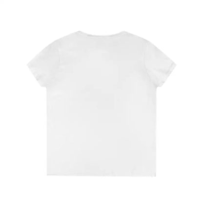 White short-sleeved t-shirt from Gansett Design Retro Sunrise V Neck T Shirts for Women