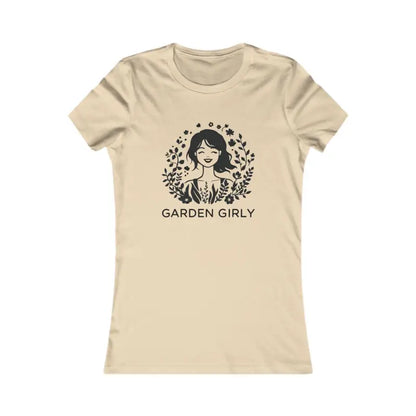 Beige Garden Girly Women’s T Shirt featuring a nature-themed graphic design