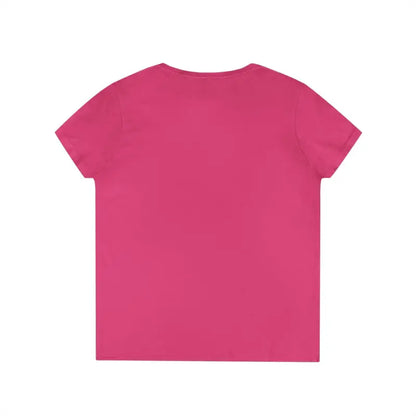 Pink Good Vibes Ladies V Neck T Shirt featuring Peace And Positivity graphic design