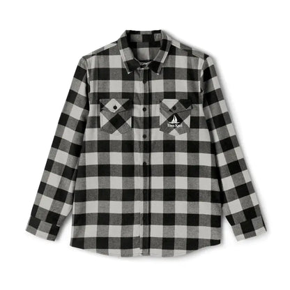 Black and gray plaid flannel shirt featured in Gray and Black Plaid Flannel Shirt product