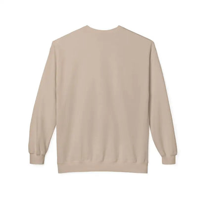Beige crewneck sweatshirt featuring a compass design on the Gray Block Island Nautical Sweatshirt