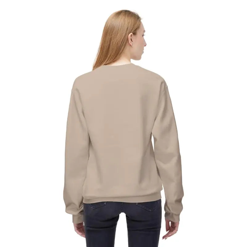 Beige long-sleeved sweatshirt featured in Gray Block Island Nautical design with compass