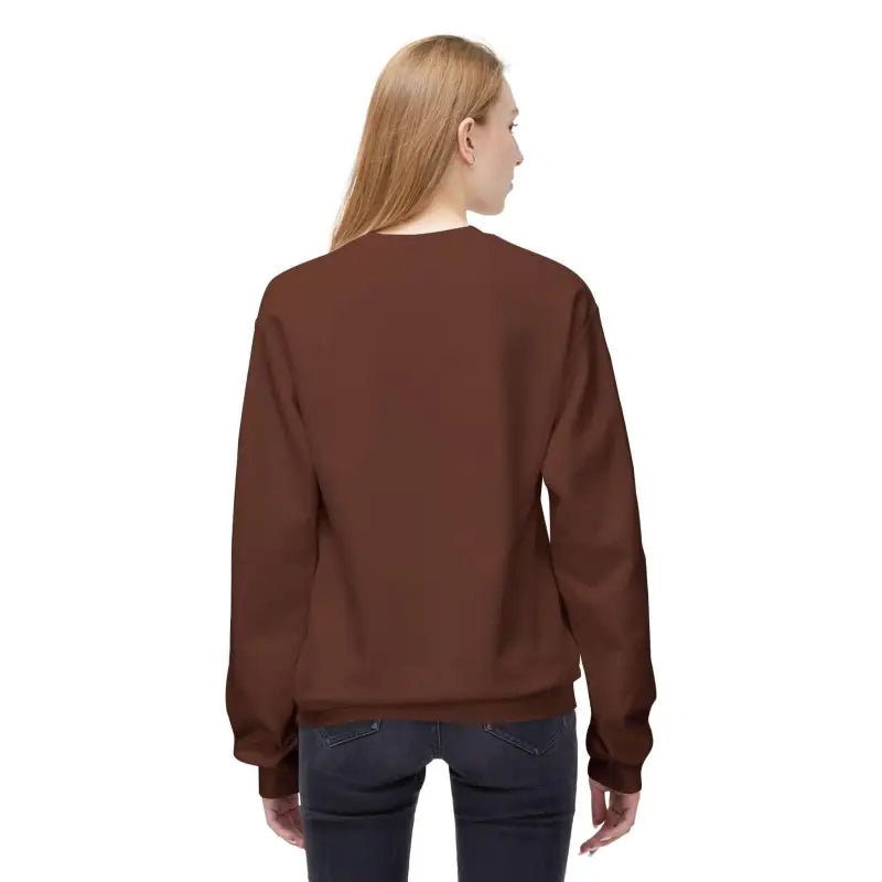 Brown crewneck sweatshirt from Gray Block Island Nautical collection with compass design