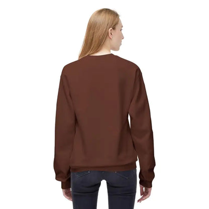 Brown crewneck sweatshirt from Gray Block Island Nautical collection with compass design