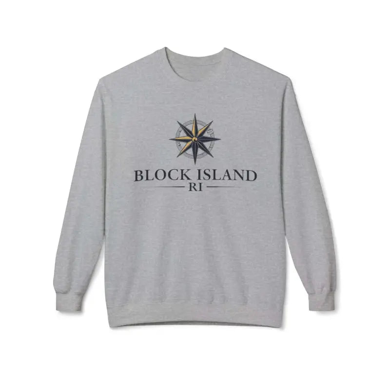 Gray Block Island Nautical Sweatshirt featuring a Compass Design for stylish comfort