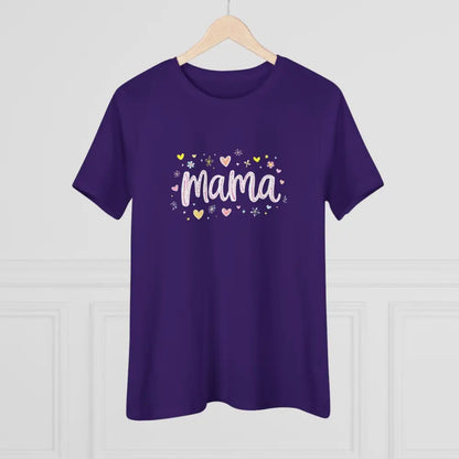 Purple Mama Heart Women’s T-Shirt featuring a stylish design for mothers