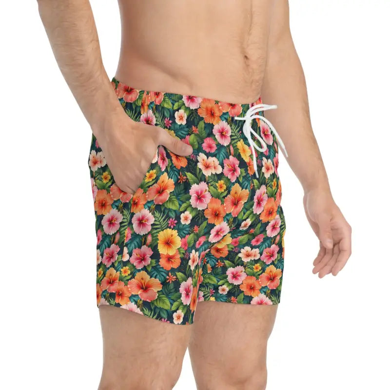 Floral print swim trunks from Hawaiian Spirited for stylish summer beachwear