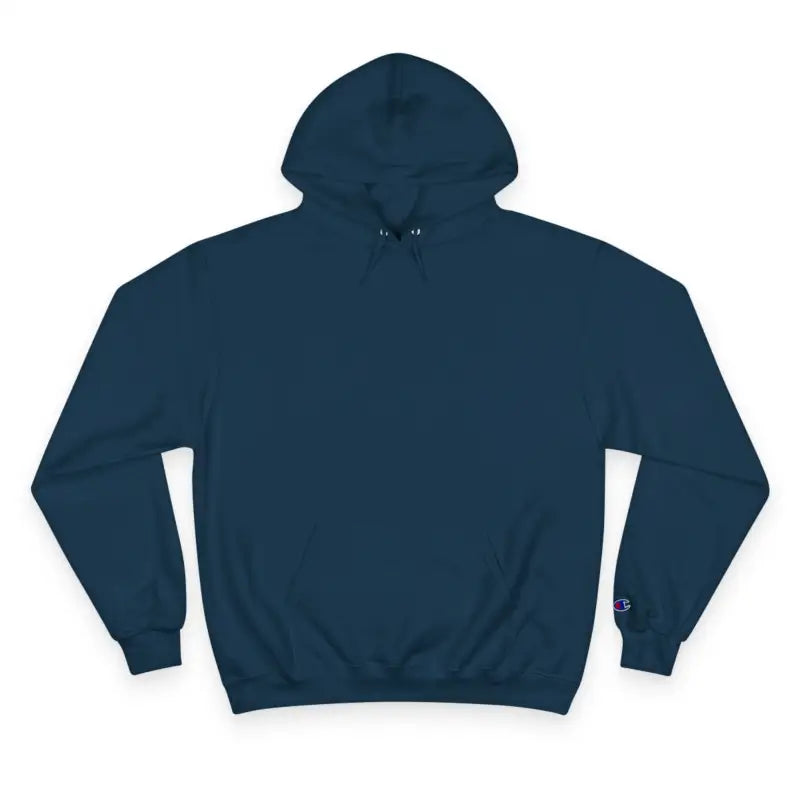 Dark blue hooded sweatshirt from Hooded Sweatshirt Collection Featuring Floral Accent