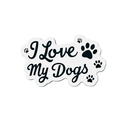 I Love My Dogs Sticker featuring paw prints for dog lovers and pet enthusiasts
