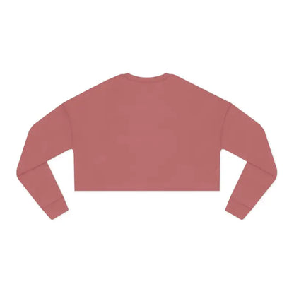 Rose-colored cropped sweatshirt for women with I Love You With All My Butt design