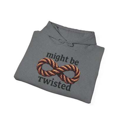 Folded gray hoodie of the Infinity Rope Hoodie Sweatshirt, showcasing its stylish design