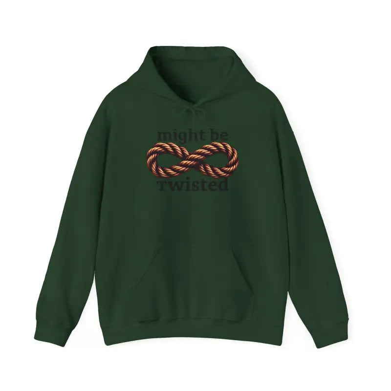 Green hoodie featuring an infinity rope design in the Infinity Rope Hoodie Sweatshirt