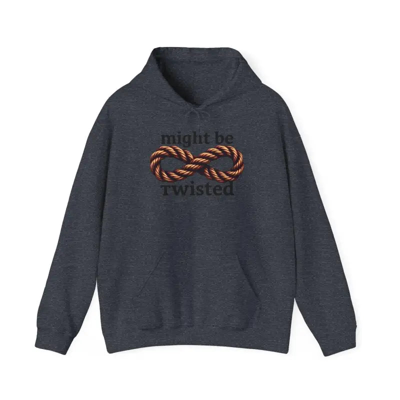 Gray hoodie featuring an infinity rope design from the Infinity Rope Hoodie Sweatshirt