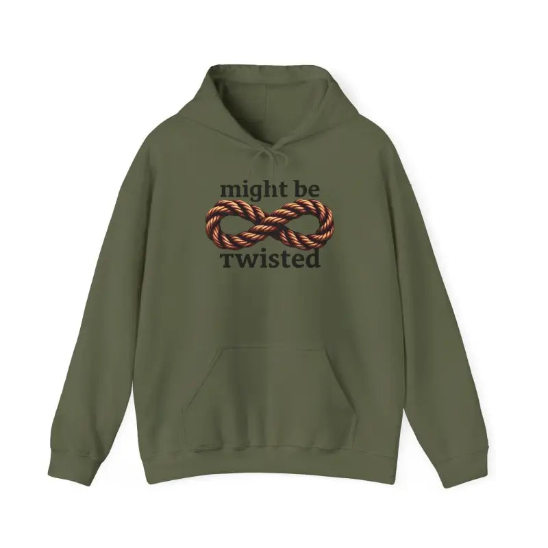 Olive green Infinity Rope Hoodie Sweatshirt for stylish and comfortable outfits