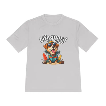 Gray Lifeguard Duty Dog unisex moisture-wicking T-shirt for beach lovers