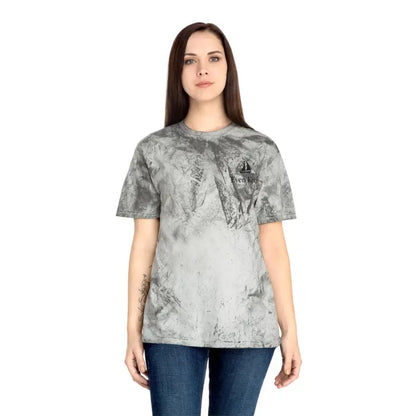 Gray tie-dye t-shirt from Life’s a Beach Unisex T Shirt for coastal relaxation wear
