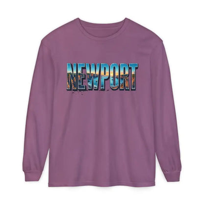 Yellow Long Sleeved Shirt featuring Newport Graphic design for casual style