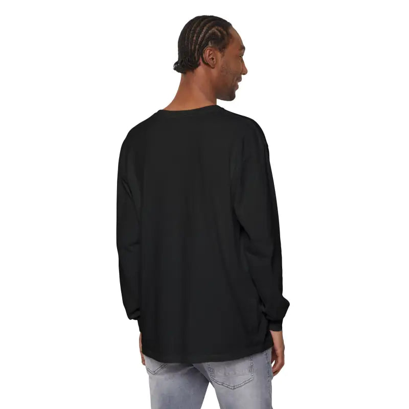 Black long-sleeved shirt displayed with Yellow Long Sleeved Shirt with Newport Graphic