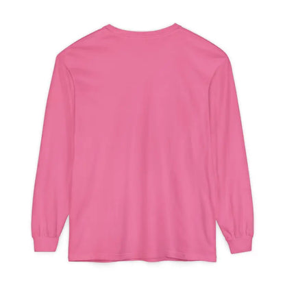 Pink long-sleeved shirt displayed with Yellow Long Sleeved Shirt featuring Newport Graphic