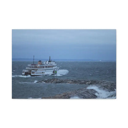 Ferry M/V Anna C navigating choppy waters for Block Island departure, nautical decor