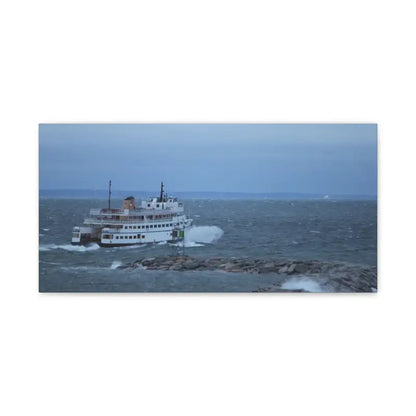 Ferry M/V Anna C navigating choppy waters near Block Island for nautical home decor