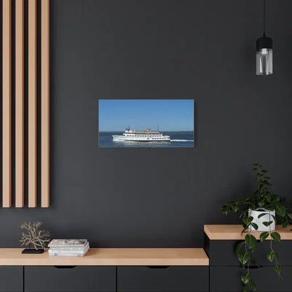 Ferry boat canvas print of M/V Carol Jean on a busy day, perfect nautical decor
