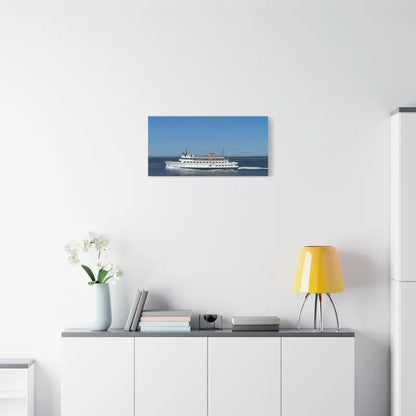 Ferry boat canvas print of M/V Carol Jean on a busy day, nautical maritime decor