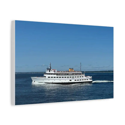 White passenger ferry M/V Carol Jean Block Island Ferry on a busy day maritime decor