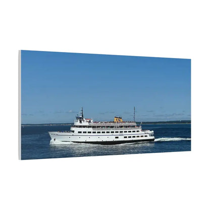 White passenger ferry M/V Carol Jean in busy harbor for nautical canvas decor