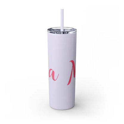 White Mama 20oz Tumbler with Matching Straw in Glossy White and Carnation Pink