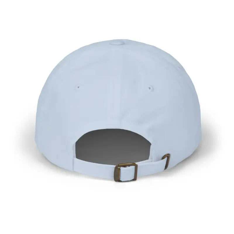 Light blue embroidered baseball cap from Mama collection in dark blue and pink accents