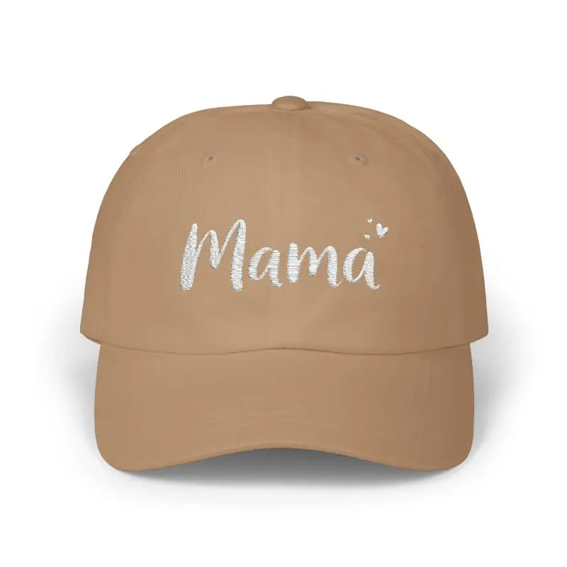Khaki baseball cap with Mama embroidery from Mama Embroidered Baseball Caps collection