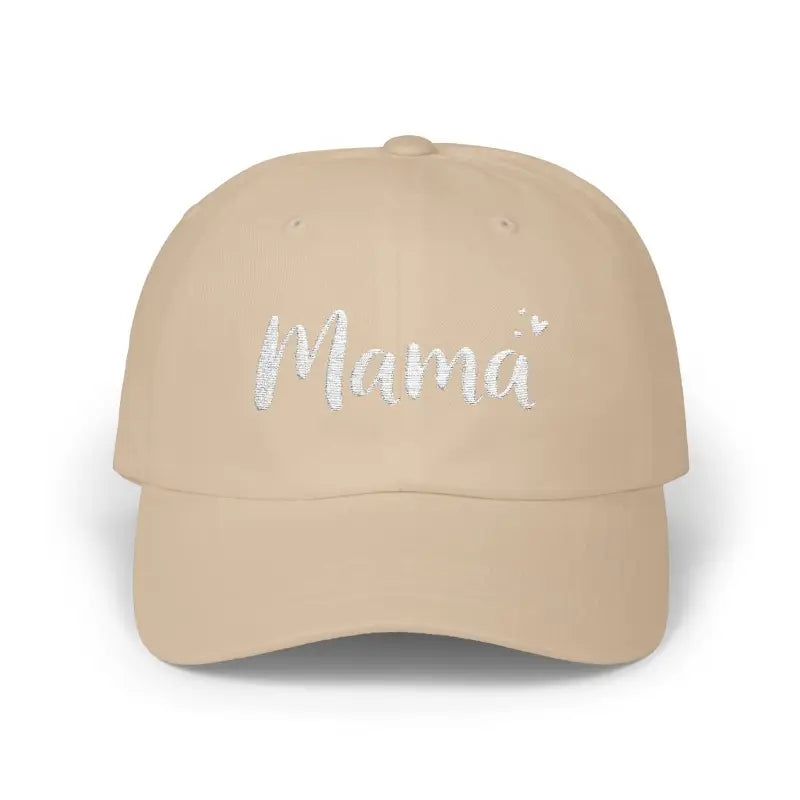 Beige baseball cap with Mama embroidery from Mama Embroidered Baseball Caps collection