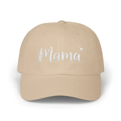 Beige baseball cap with Mama embroidery from Mama Embroidered Baseball Caps collection