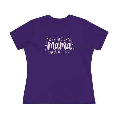 Purple Mama Heart Women’s T Shirt featuring a stylish mama design for casual wear