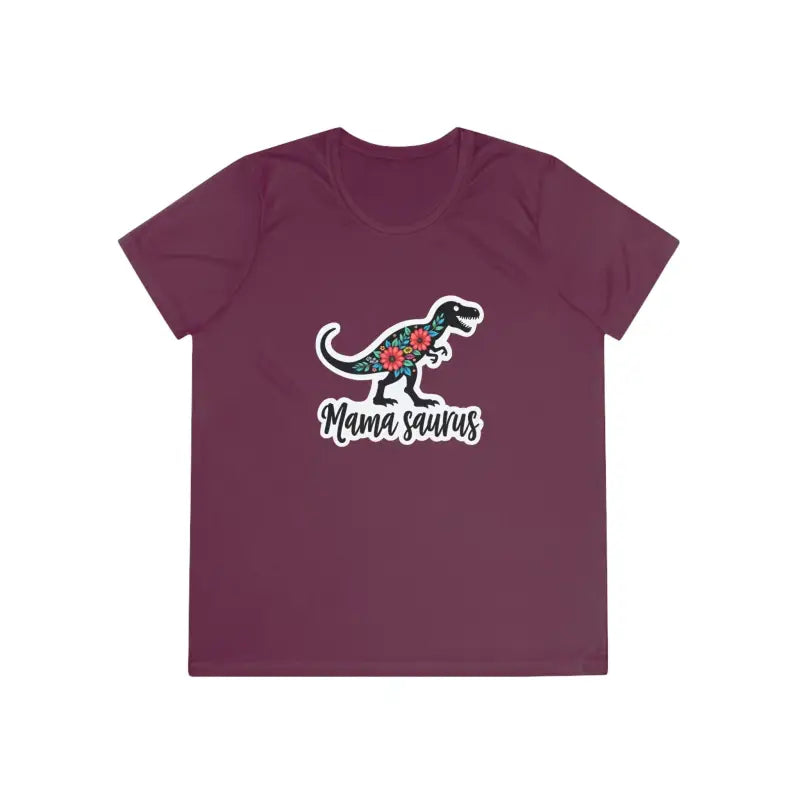 Maroon Mama Saurus Rex Style Quick Dry Dinosaur T-Shirt for children