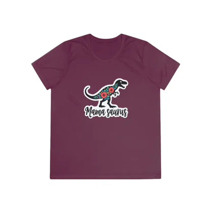 Maroon Mama Saurus Rex Style Quick Dry Dinosaur T-Shirt for children