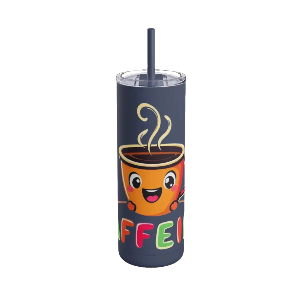 Matte 20oz Insulated Cartoon Coffee Tumbler with playful design and vibrant colors
