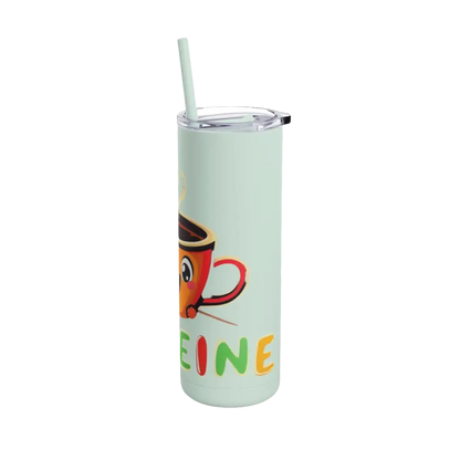 Cartoonish coffee tumbler with straw from Matte 20oz Insulated Cartoon Coffee Tumbler