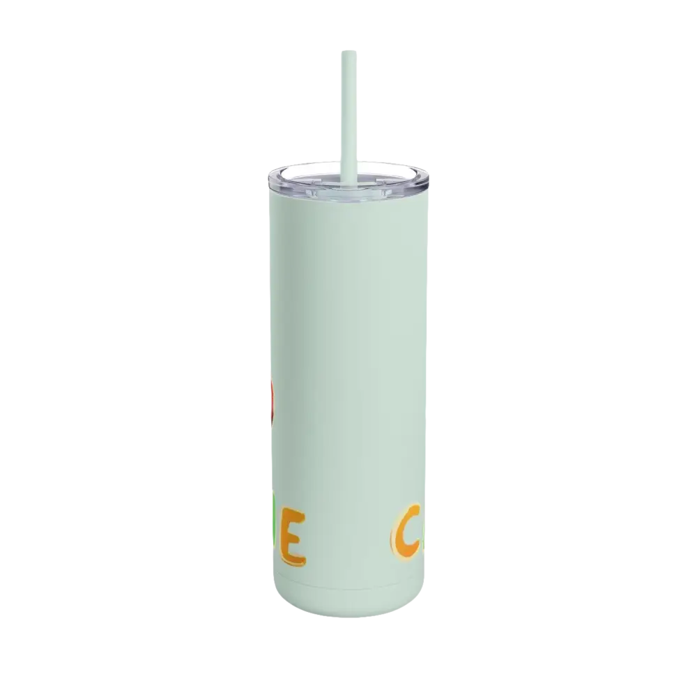 Mint-colored tumbler with straw from Matte 20oz Insulated Cartoon Coffee Tumbler