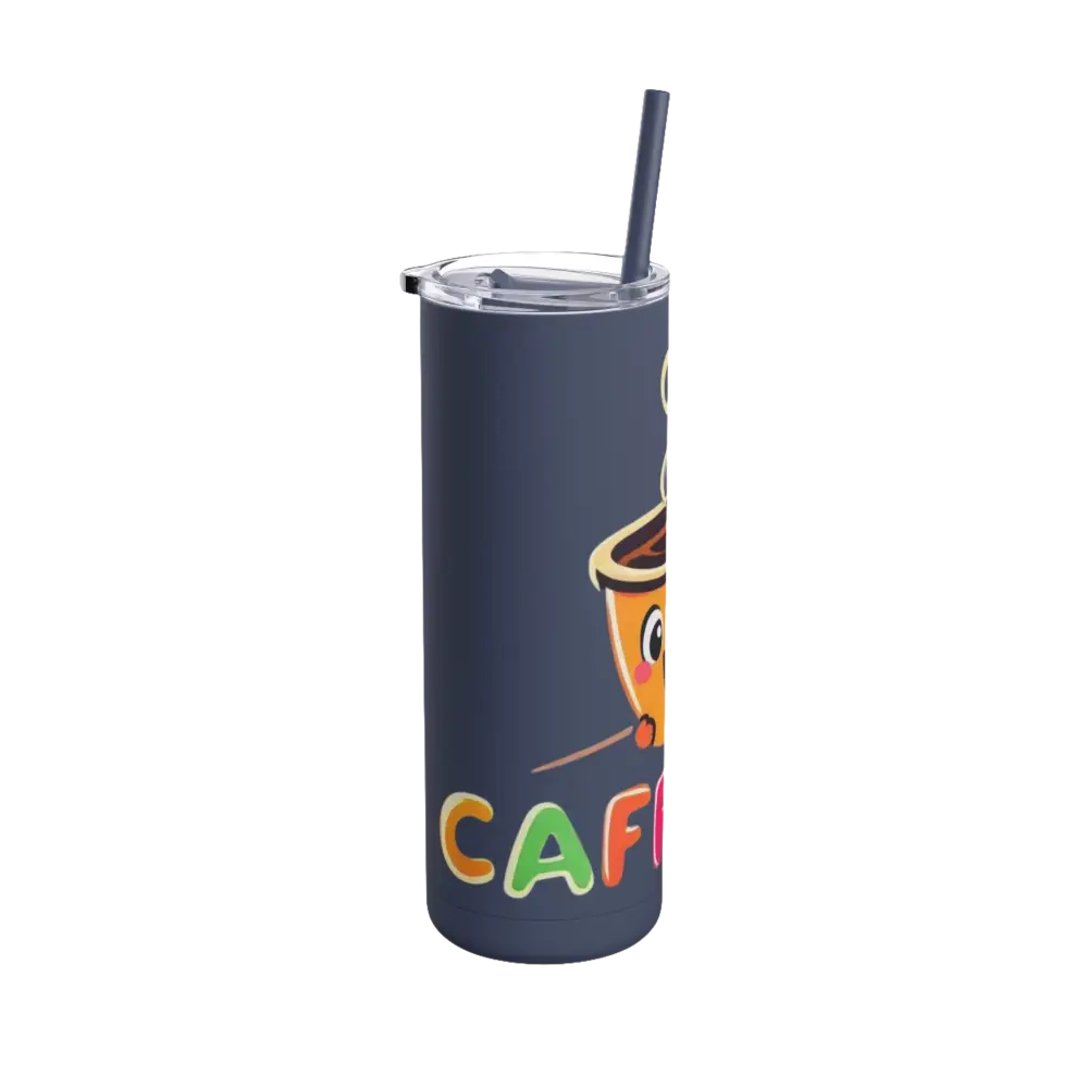 Matte 20oz Insulated Cartoon Coffee Tumbler featuring a stylish coffee design