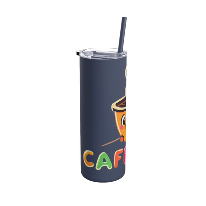 Matte 20oz Insulated Cartoon Coffee Tumbler featuring a stylish coffee design