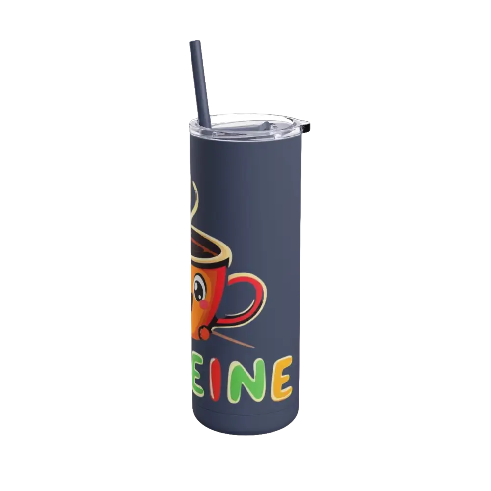 Matte 20oz Insulated Cartoon Coffee Tumbler with straw in a stylish design